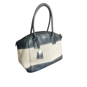 Kate Spade Kendall Court Henley Satchel Bag Blk/White Pebbled Leather